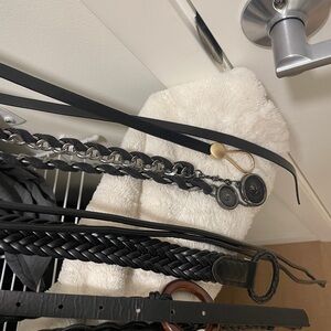 Various kinds of Black Braided and Chain Belts